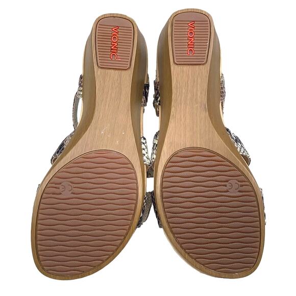 Vionic Women’s Glenda Natural Snakeskin Wedge Sandal Size US 7 - Picture 8 of 11